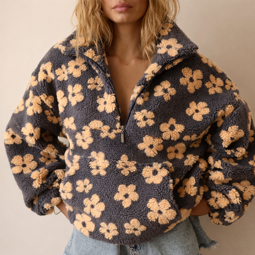 Yzella – Jersey de felpa con estampado floral