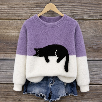 Luna | Sudadera de mujer con estampado de gato