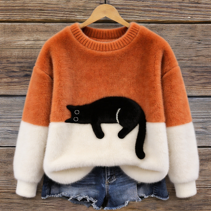 Luna | Sudadera de mujer con estampado de gato