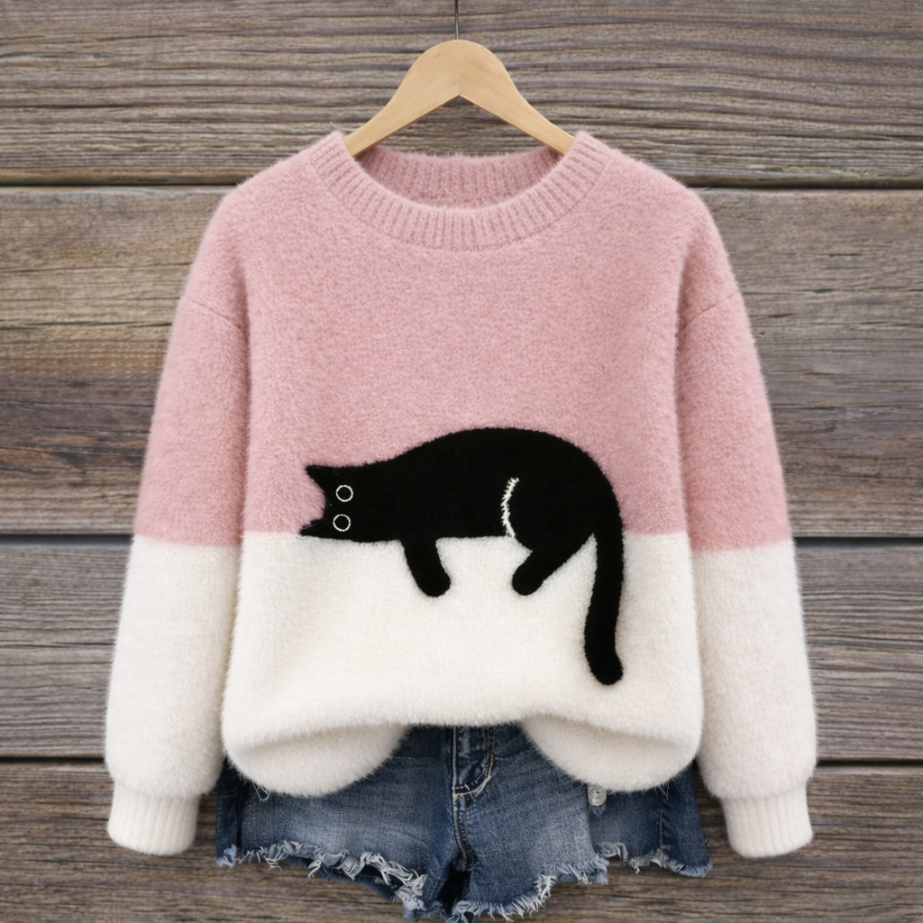 Luna | Sudadera de mujer con estampado de gato