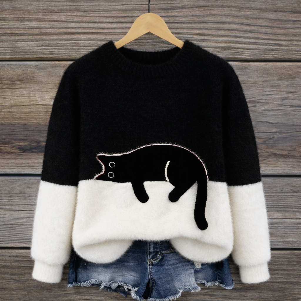 Luna | Sudadera de mujer con estampado de gato