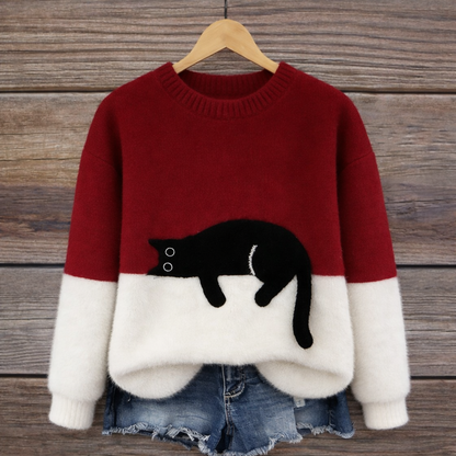 Luna | Sudadera de mujer con estampado de gato