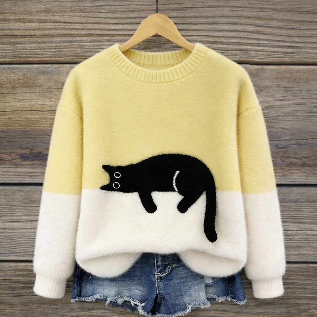 Luna | Sudadera de mujer con estampado de gato