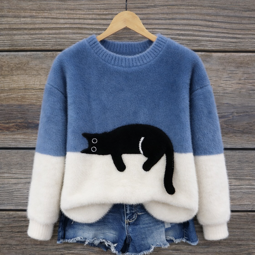 Luna | Sudadera de mujer con estampado de gato