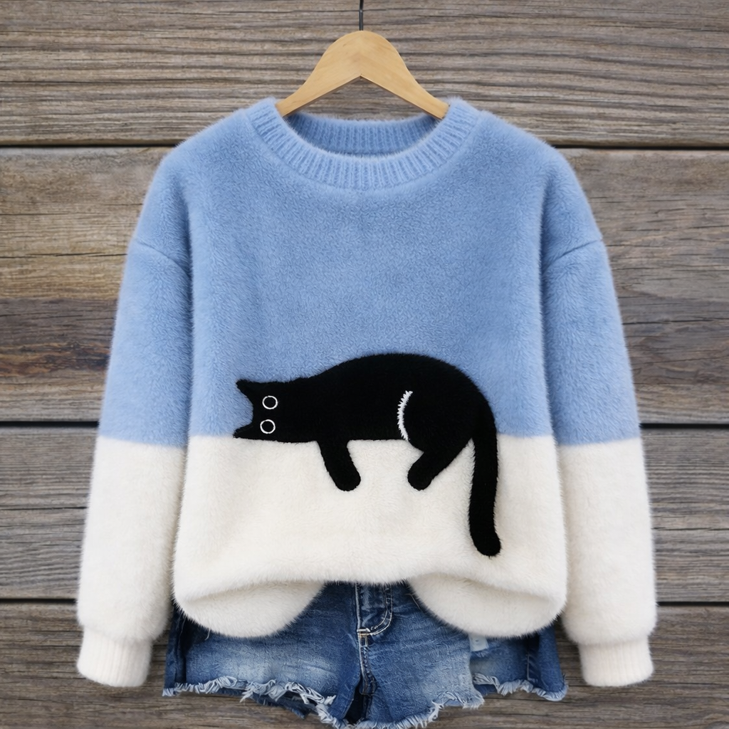 Luna | Sudadera de mujer con estampado de gato