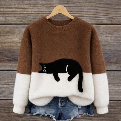 Luna | Sudadera de mujer con estampado de gato