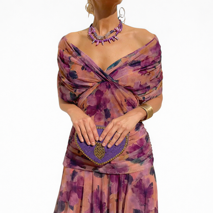 Florendra | Vestido Largo Floral con Escote en V